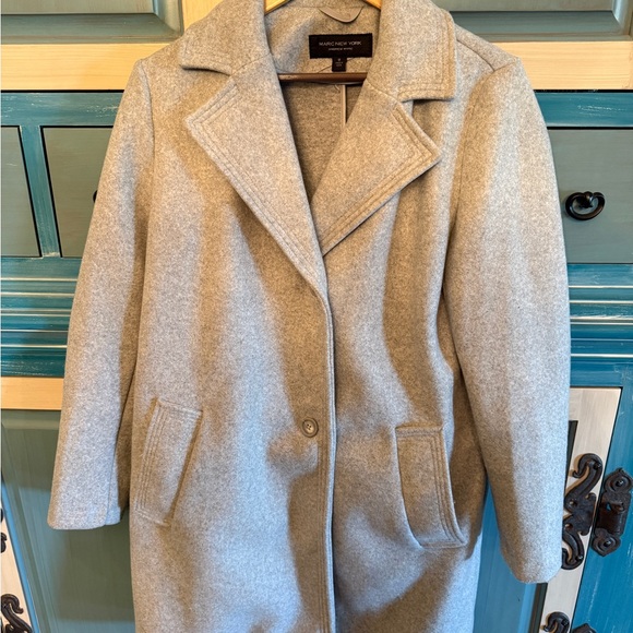 Marc New York Jackets & Blazers - Marc New York Gray Wool-Blend Single-Button Trench Coat